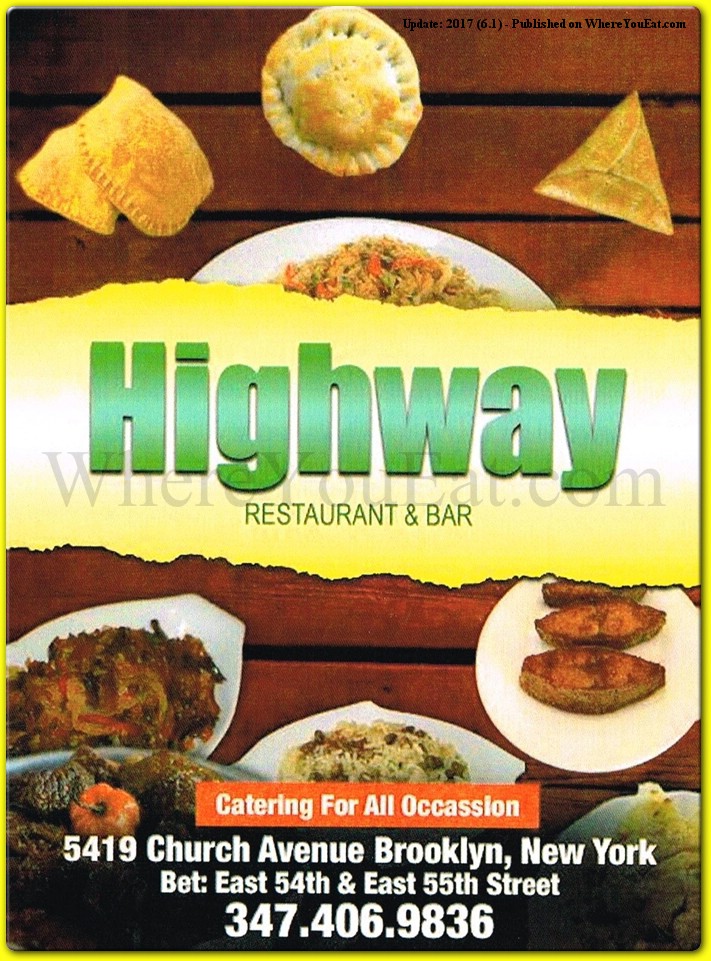 Highway Restaurant Bar Restaurant in Brooklyn / Official Menus & Photos